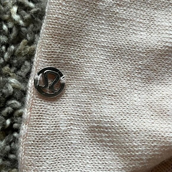 Lululemon Pink Knit Tank Top Sleeveless Knotted Womens S-M Low Cut Back Sheer - Picture 2 of 7